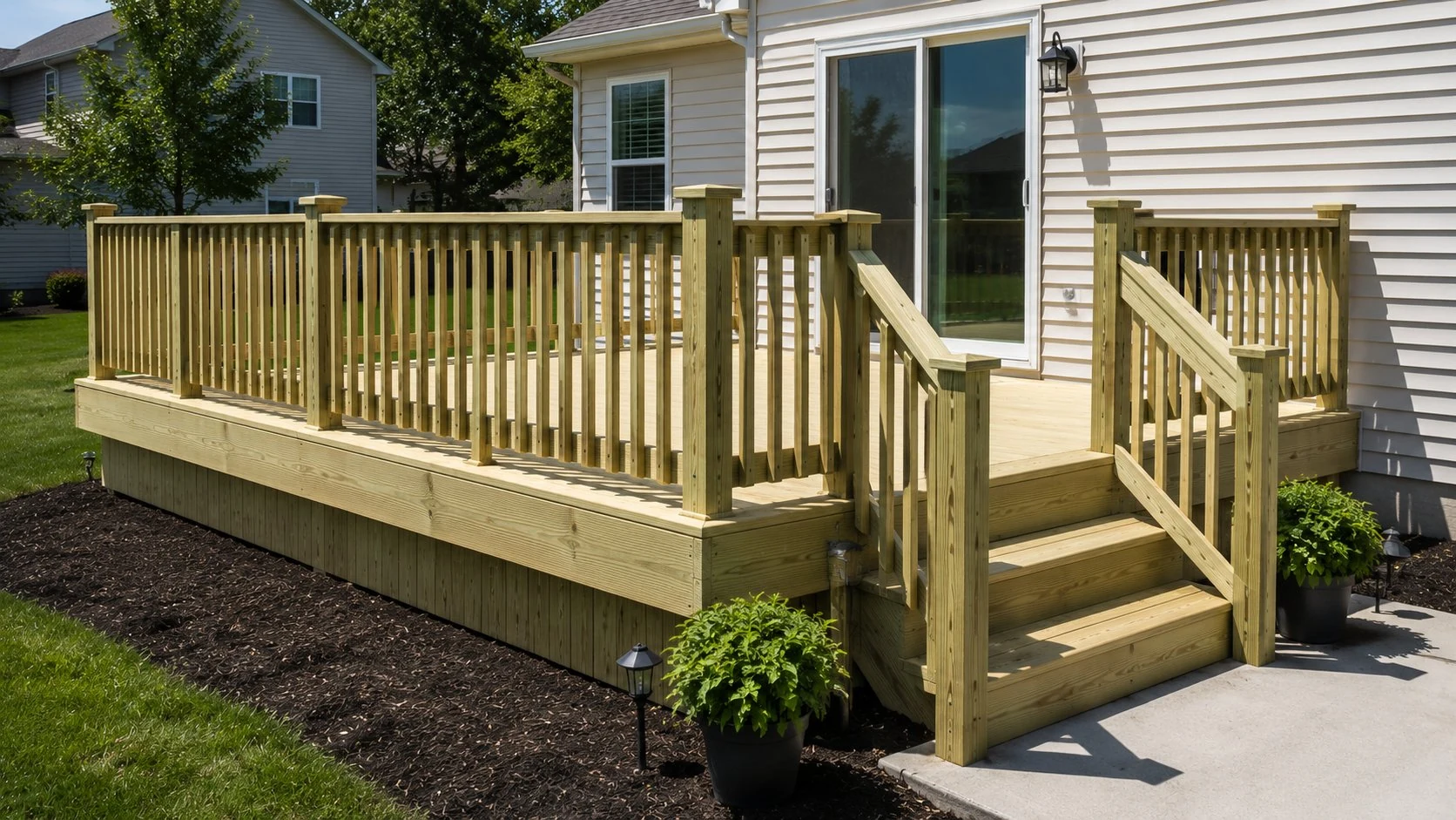 Pressure treated wood deck installation Ohio